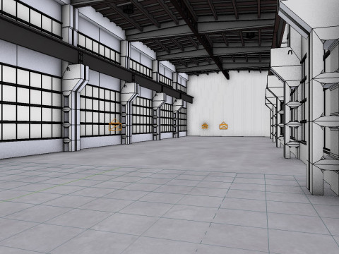 Factory Hall Interior 3 3D Model