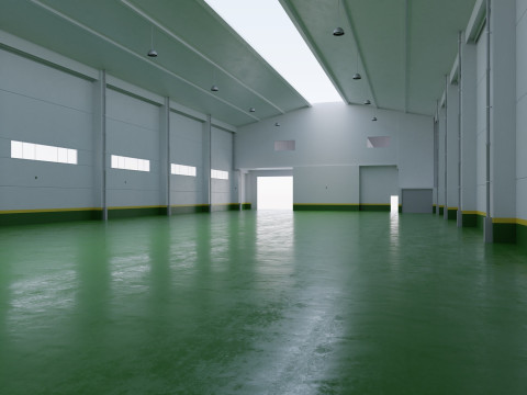 Factory Hall Interior 4 3D-Modell