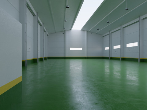 Factory Hall Interior 4 3D-Modell
