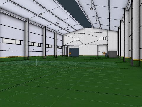 Factory Hall Interior 4 3D-Modell