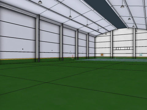 Factory Hall Interior 4 3D Model