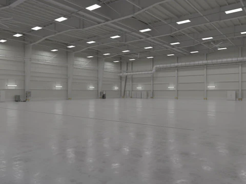 Wnętrze hangaru samolotu 1 Model 3D