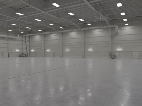 Airplane Hangar Interior 1 3D 模型