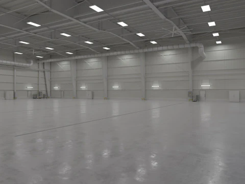 Airplane Hangar Interior 1 3D Model