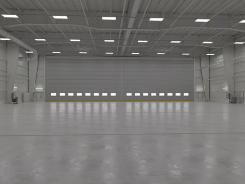 Airplane Hangar Interior 1 3D Model