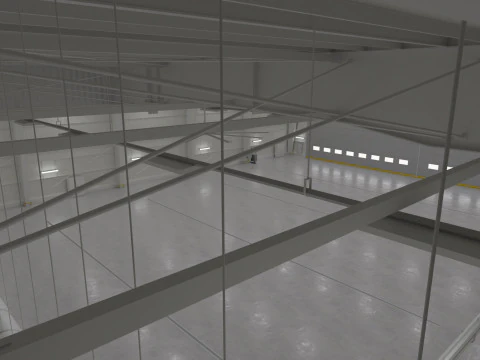Airplane Hangar Interior 1 3D Model