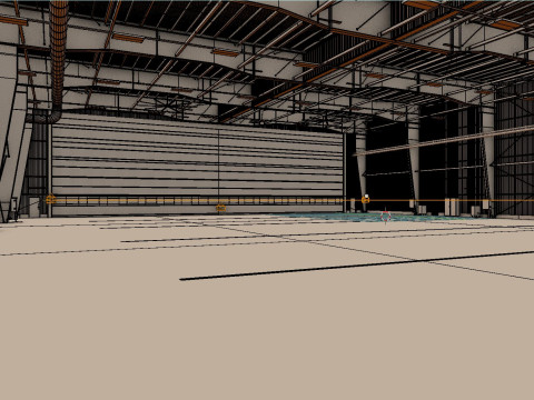 Airplane Hangar Interior 1 3D 模型