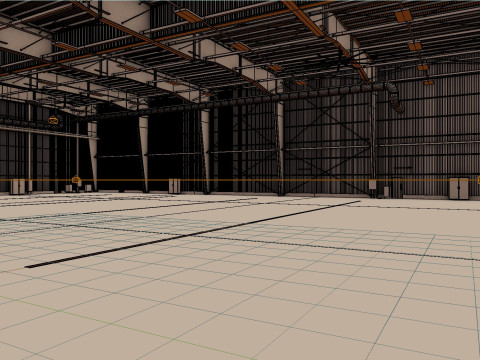 Airplane Hangar Interior 1 3D 模型