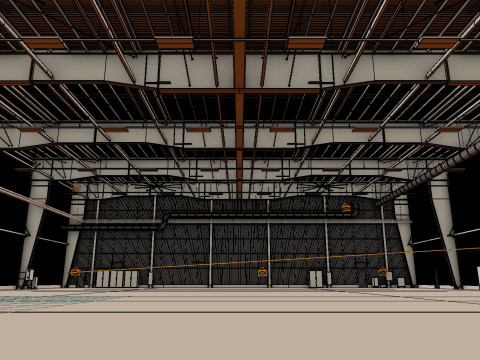 Airplane Hangar Interior 1 3D 模型