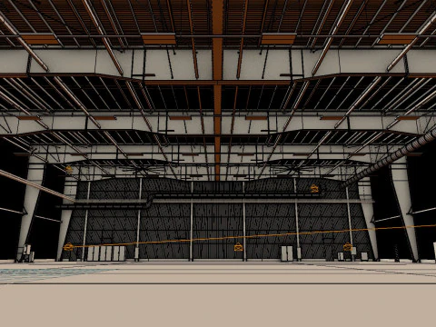 Airplane Hangar Interior 1 3D Model