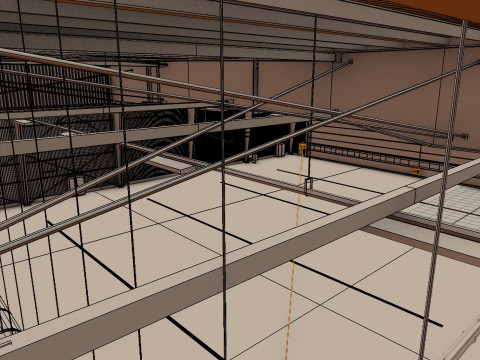 Airplane Hangar Interior 1 3D 模型