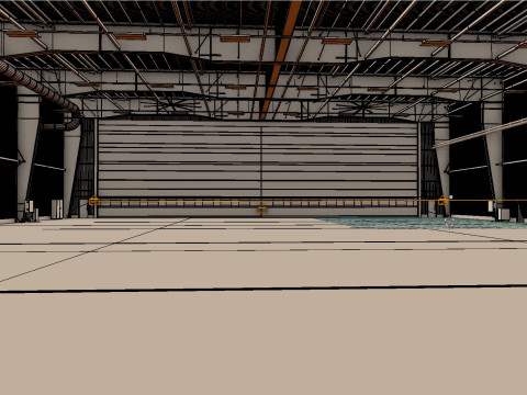 Airplane Hangar Interior 1 3D 模型