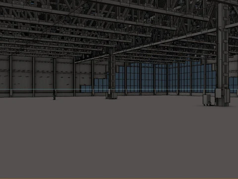 Warehouse Interior 4 - Textured 3D Model