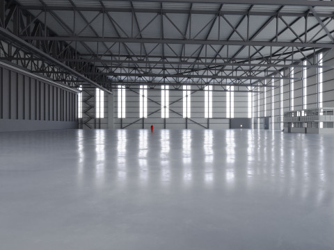 Airplane Hangar Interior 2 3D-Modell
