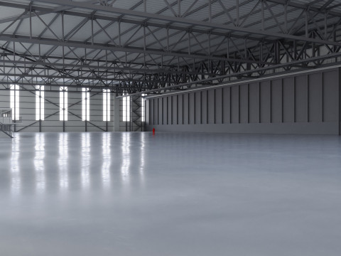 Airplane Hangar Interior 2 Modelo 3D