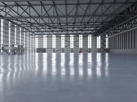Airplane Hangar Interior 2 Modelo 3D
