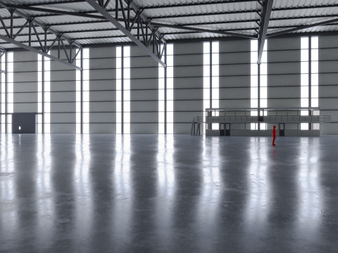 Airplane Hangar Interior 2 Modelo 3D
