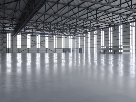 Airplane Hangar Interior 2 Modelo 3D