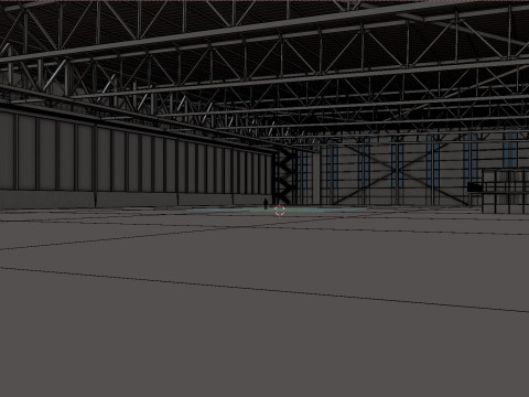 Airplane Hangar Interior 2 Modelo 3D