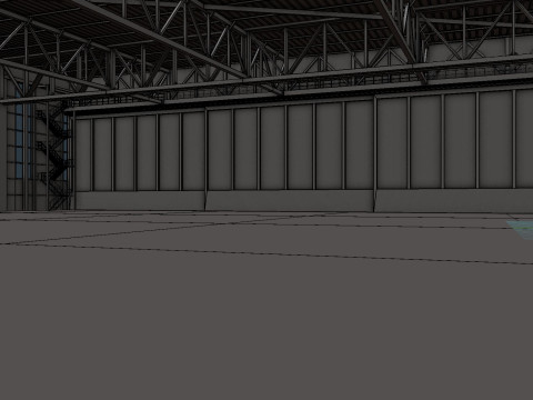 Airplane Hangar Interior 2 Modelo 3D