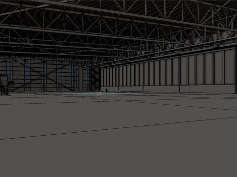 Airplane Hangar Interior 2 Modelo 3D