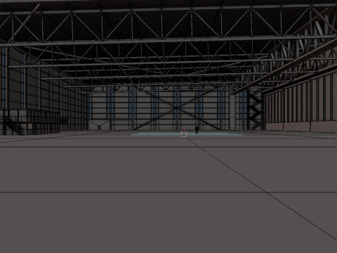 Airplane Hangar Interior 2 Modelo 3D