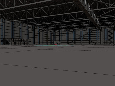 Airplane Hangar Interior 2 Modelo 3D