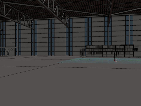 Airplane Hangar Interior 2 Modelo 3D