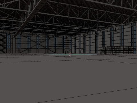 Airplane Hangar Interior 2 Modelo 3D