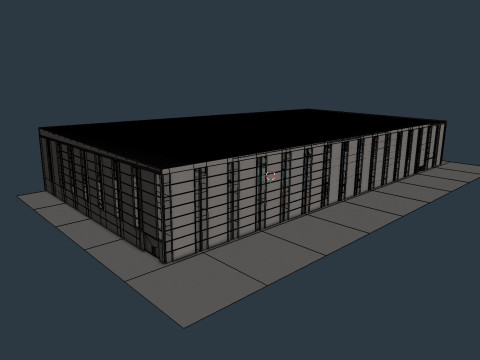 Airplane Hangar Interior 2 Modelo 3D