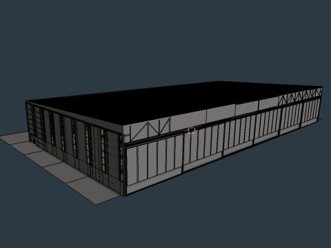 Airplane Hangar Interior 2 Modelo 3D
