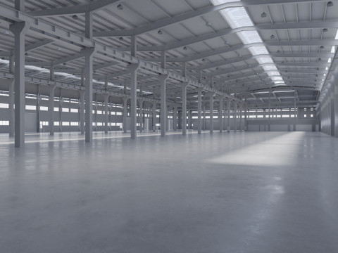 Factory Hall Interior 5 3D Model