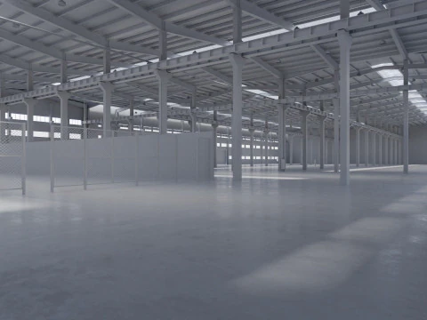 Factory Hall Interior 5 3D Model