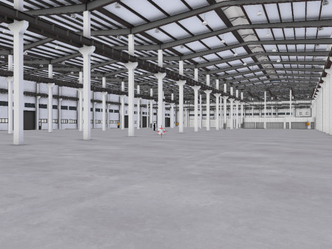 Factory Hall Interior 5 3D-Modell