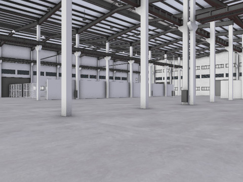 Factory Hall Interior 5 3D-Modell