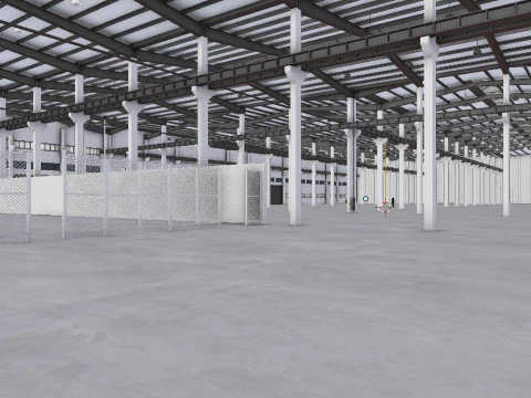 Factory Hall Interior 5 3D Model