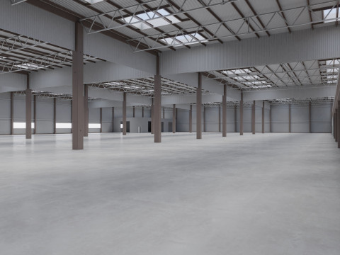Factory Hall Interior 7 3D Model