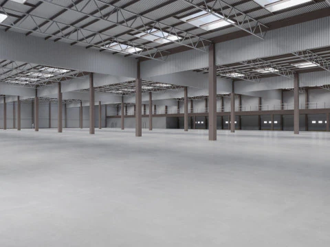 Factory Hall Interior 7 3D Model
