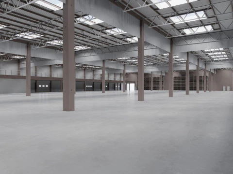 Factory Hall Interior 7 3D Model