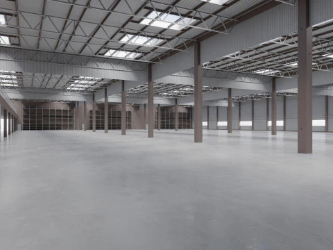 Factory Hall Interior 7 3D Model