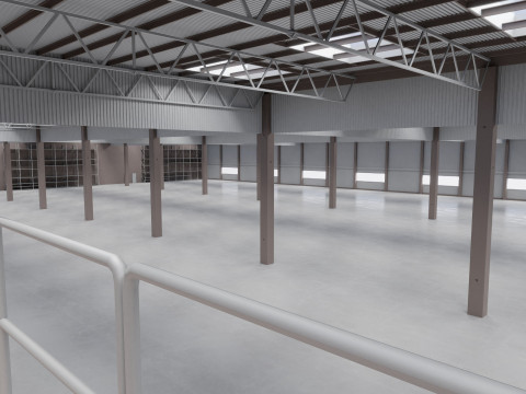Factory Hall Interior 7 3D-Modell