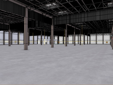 Factory Hall Interior 7 3D-Modell