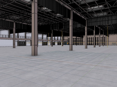 Factory Hall Interior 7 3D-Modell