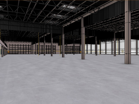Factory Hall Interior 7 3D-Modell