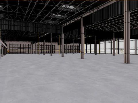 Factory Hall Interior 7 3D Model