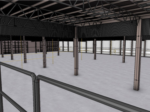 Factory Hall Interior 7 3D-Modell