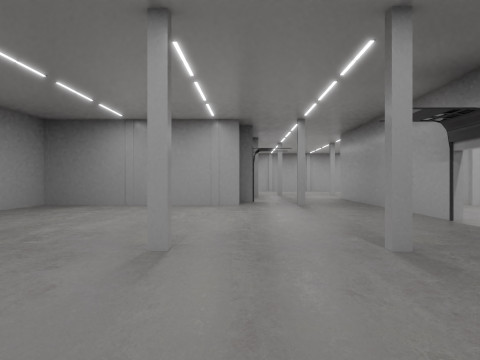 Industrial Warehouse Interior 2 3D 모델