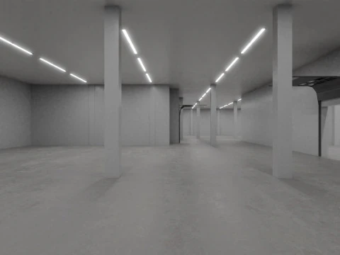 Industrial Warehouse Interior 2 3D Model