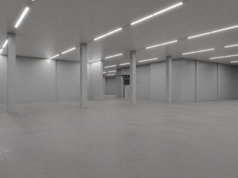 Industrial Warehouse Interior 2 3D 모델