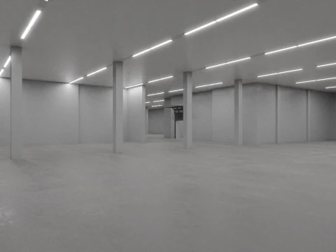 Industrial Warehouse Interior 2 3D Model